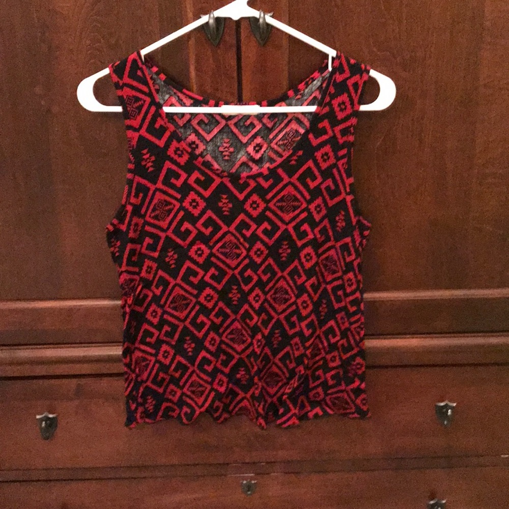 Black and garnet tank top